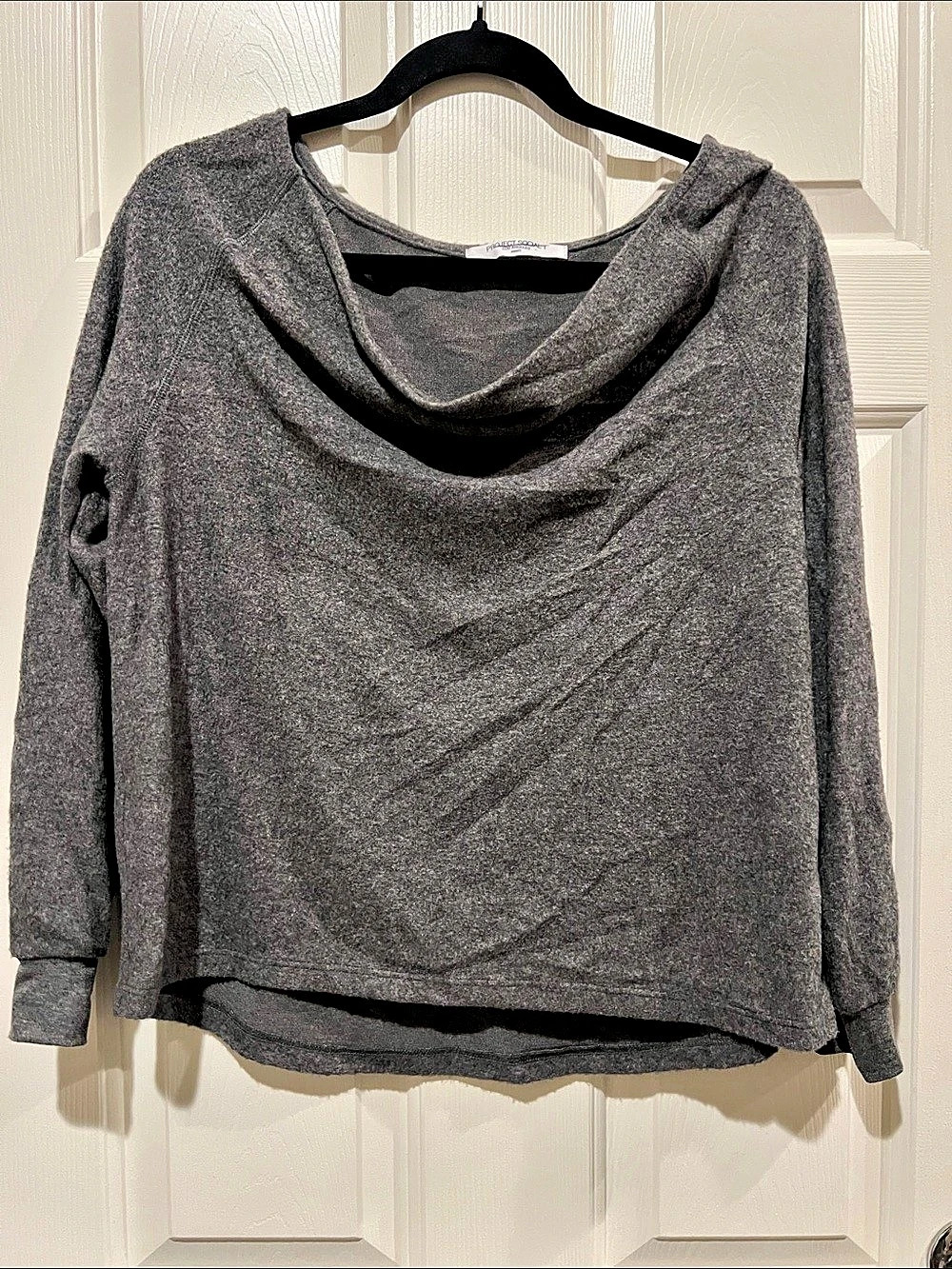 Project Social T Cowl Neck Long Sleeve Top in Gray Small